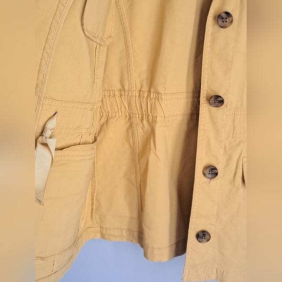Talbots Utility Jacket Womens Size Small Mustard Khaki Stretch Cotton New - Picture 7 of 8